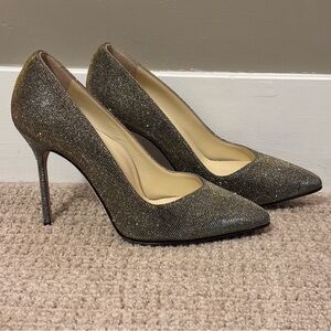 Sarah Flint Elegant Gold Glitter High Heels - size 36